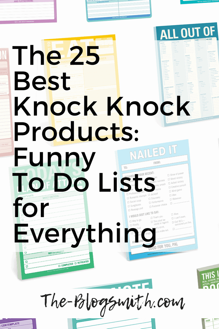 Knock Knock products = the best funny to do lists. They make great gifts for those you love (including yourself). Here are my top choices for every situation.